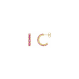 Camille 14k Solid Gold Pink Tourmaline Hoops