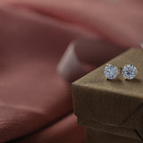 Solitaire 14k Solid Gold Diamond Studs