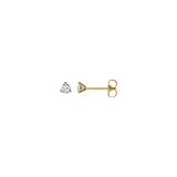 Solitaire 14k Solid Gold Diamond Studs