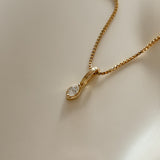 Mira 14k Solid Gold Marquise Diamond Pendant
