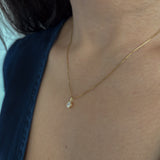 Nia 14k Solid Gold Round Diamond Pendant