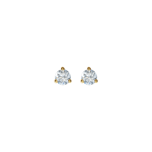 Gold Petite Solitaire Diamond Studs - MILANA JEWELRY 
