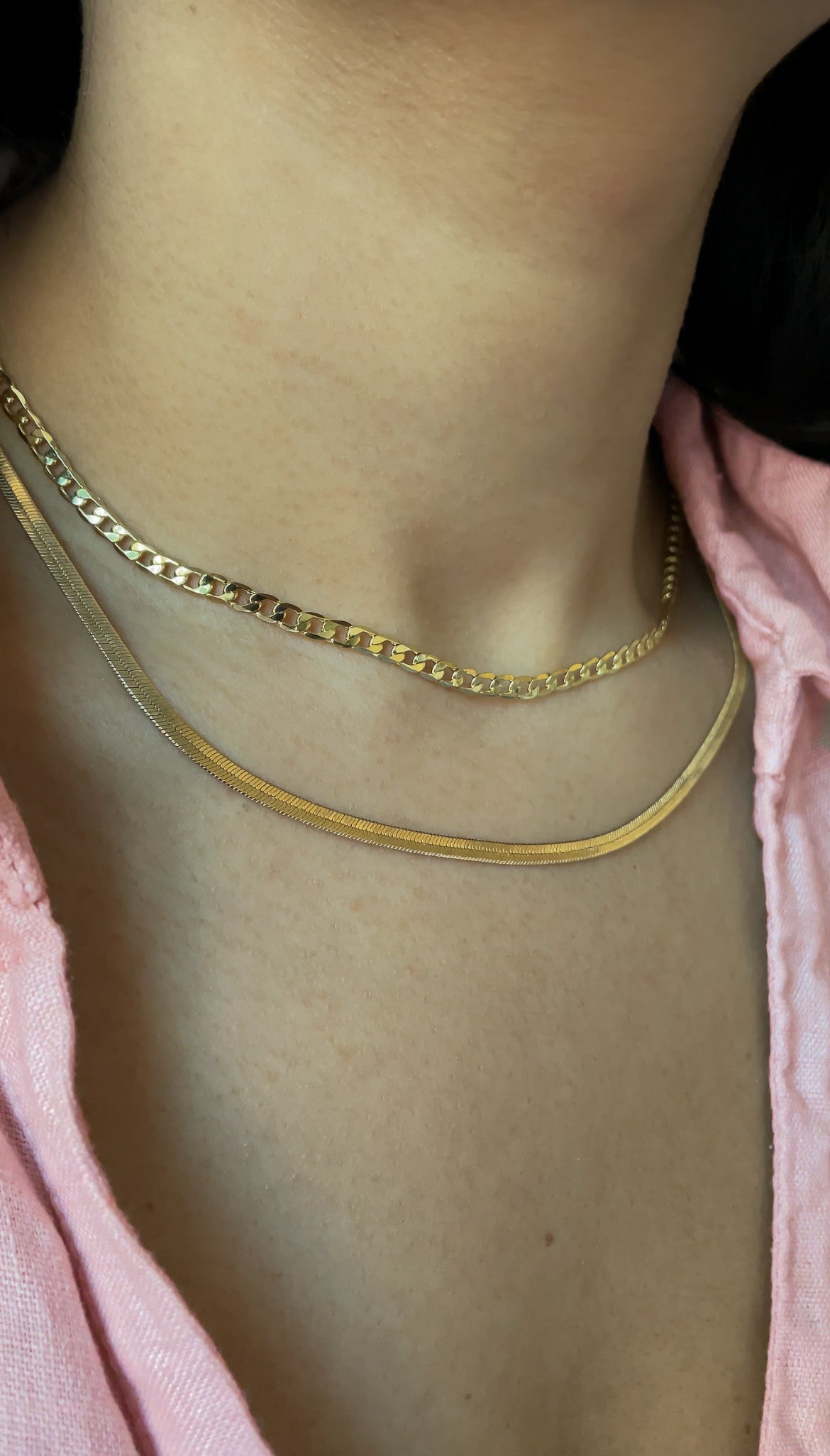 Serena Flat Cuban Curb Link Necklace - MILANA JEWELRY 