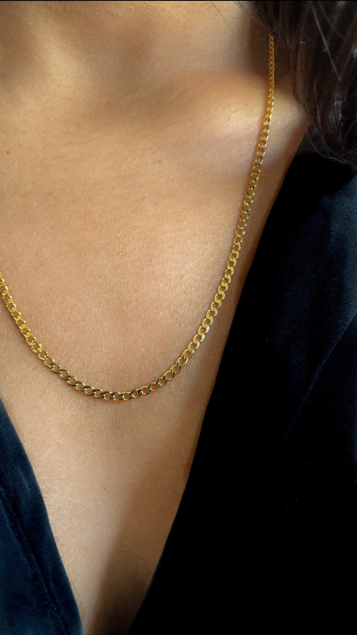 1.8 mm Serena Flat Cuban Curb Link Necklace - MILANA JEWELRY 