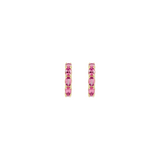 Natural Pink Tourmaline Hoop Earrings
