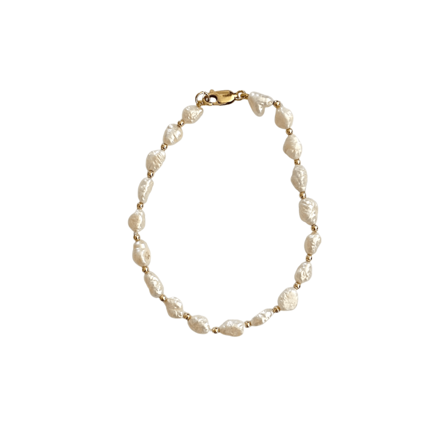 14k Gold Organic Pearl Bracelet