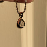 Teardrop Hammered Bezel Pendant