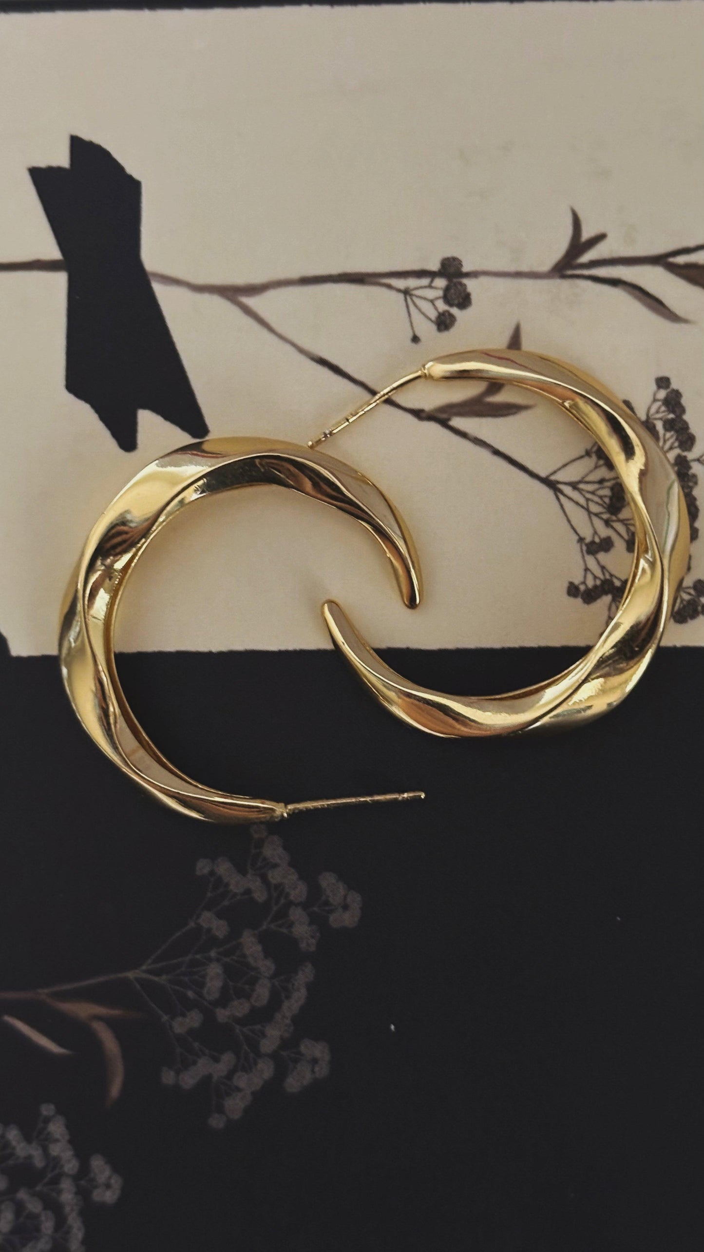Bria Open Hammered Hoops
