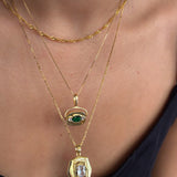 Oval Emerald Swivel Pendant