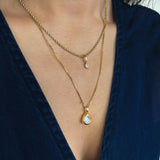 Teardrop Hammered Bezel Pendant
