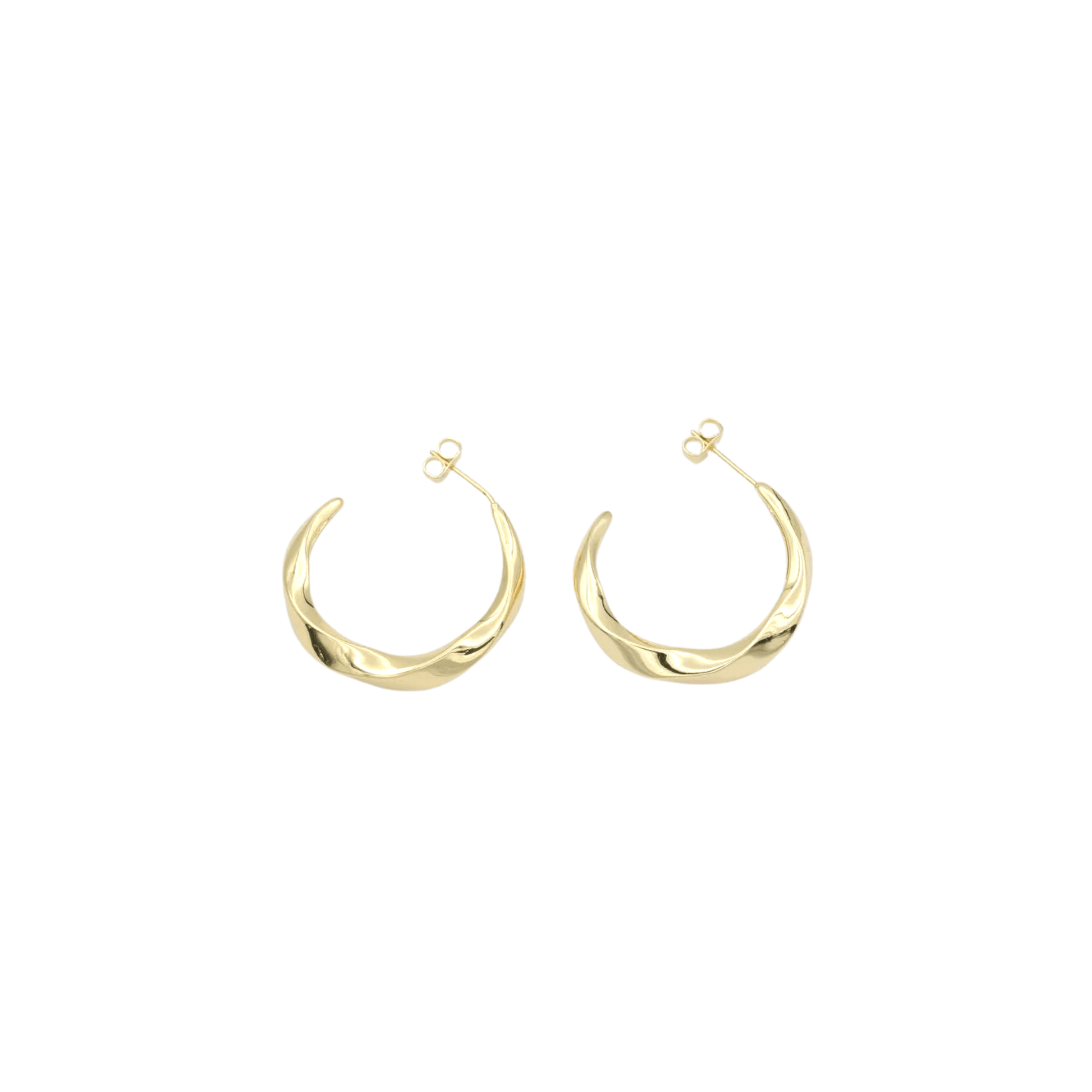 Bria Open Hammered Hoops - shopmilanajewelry