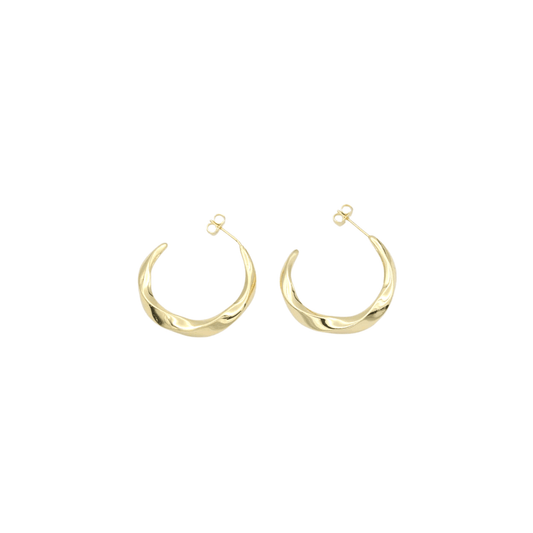 Bria Open Hammered Hoops - MILANA JEWELRY 